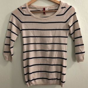 H&M Striped 3/4  Sleeve Shirt